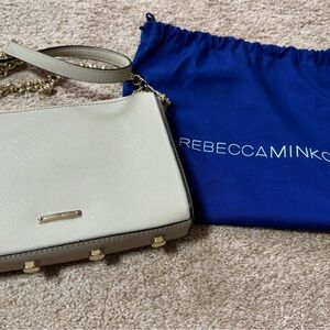 Rebecca Minkoff Cream Crossbody with Gold Chain Accents